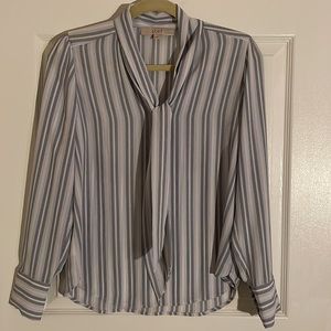 Loft blue stripe blouse